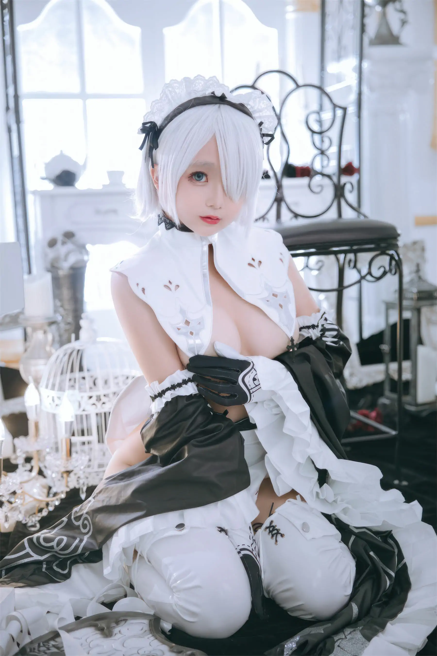 Cosplay 日奈娇 - 2B奶盖女仆