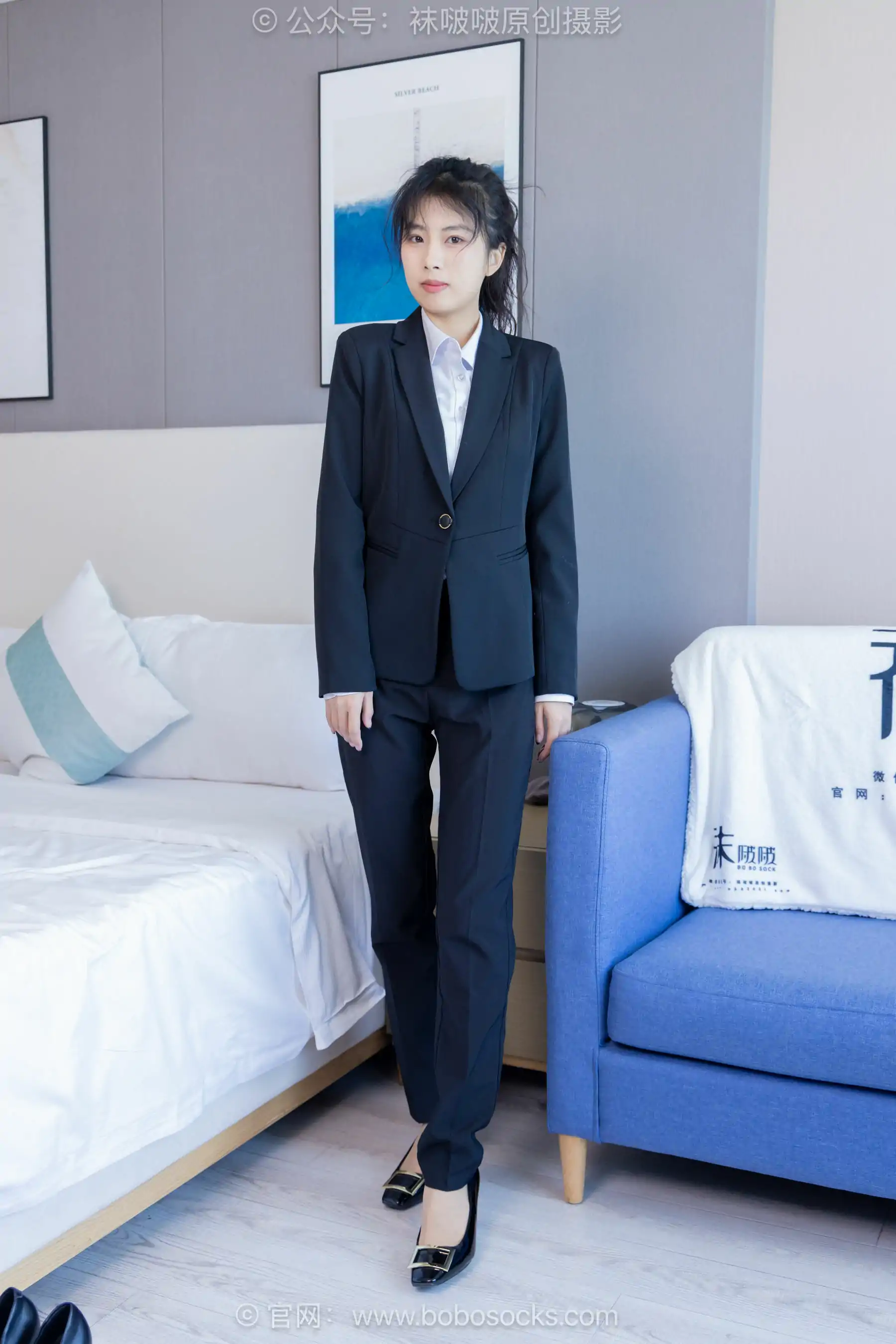 BoBoSocks袜啵啵 No.489 奶油 两双高跟鞋、薄肉丝、ol制服裤里丝、黑色美甲