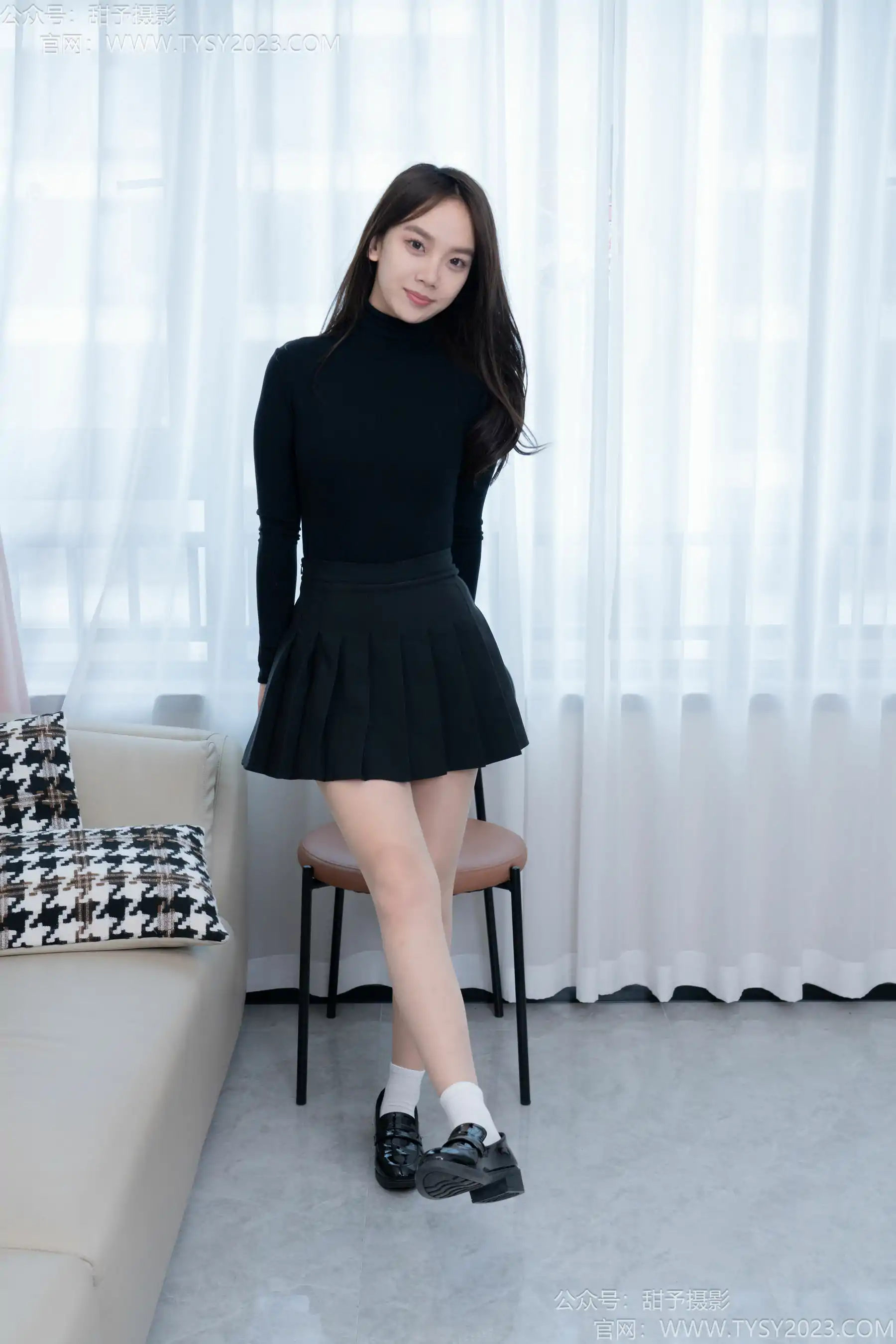 甜予摄影 No.191 贝壳 - 皮鞋、白棉袜、薄肉丝