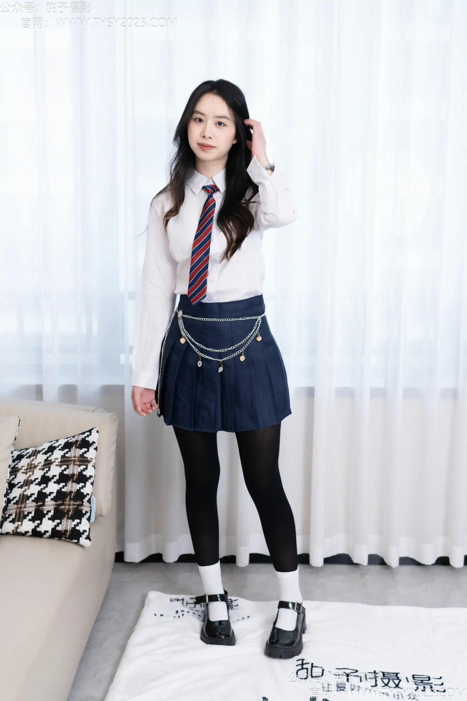 甜予摄影 No.196 知知 -皮鞋、高跟鞋、白棉袜、小腿袜、肉丝、黑丝