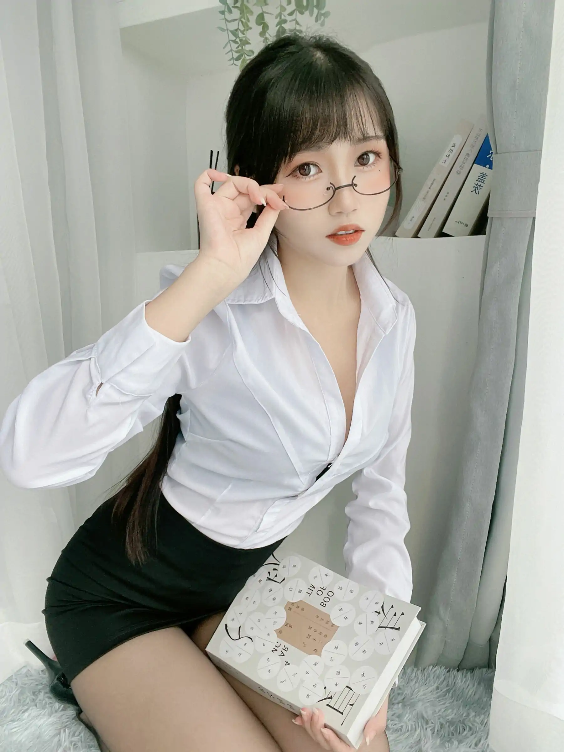 微博人气Coser 不呆猫 - 黑丝包臀OL