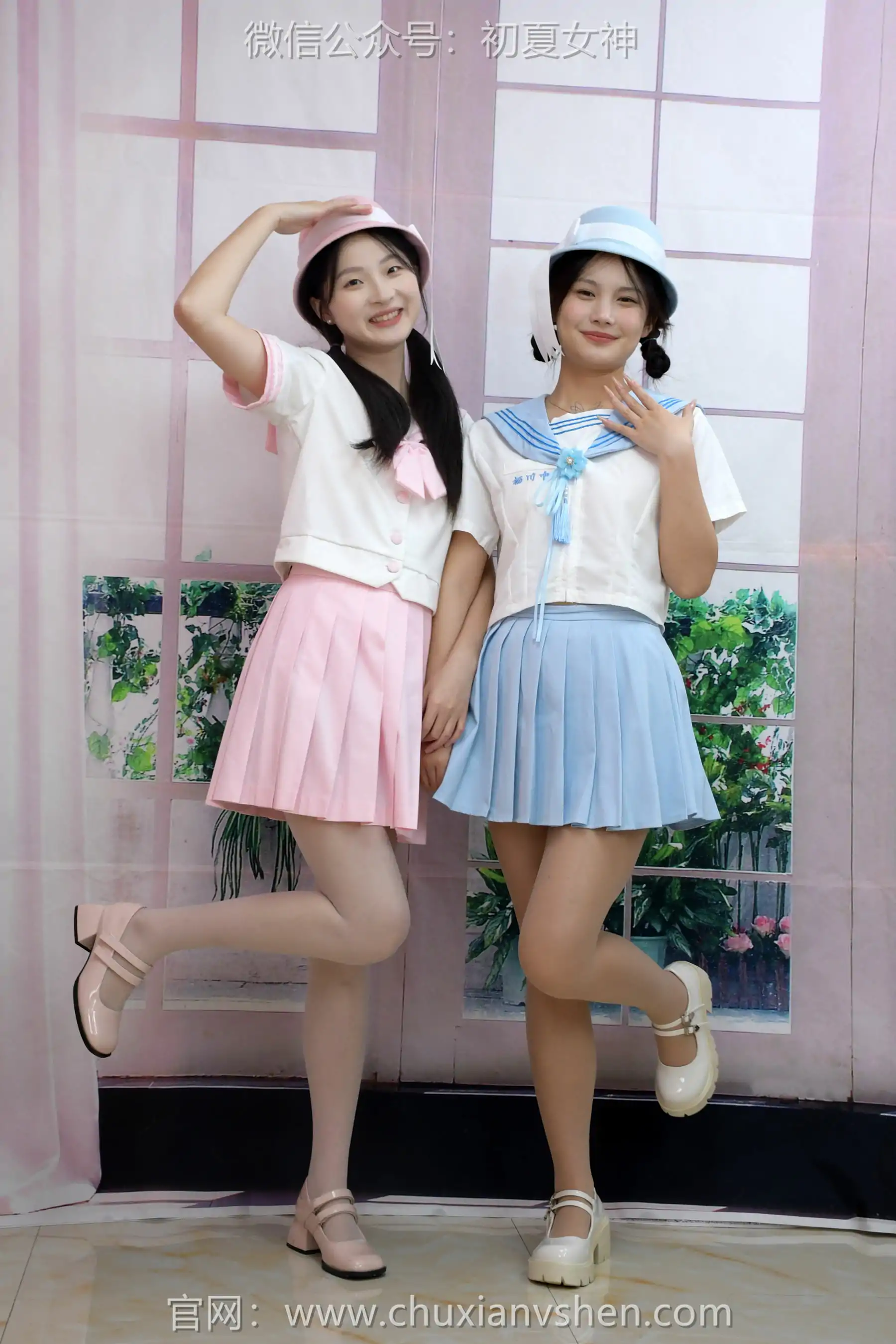 初夏女神 No.292 安妮&幺幺 粉蓝双花