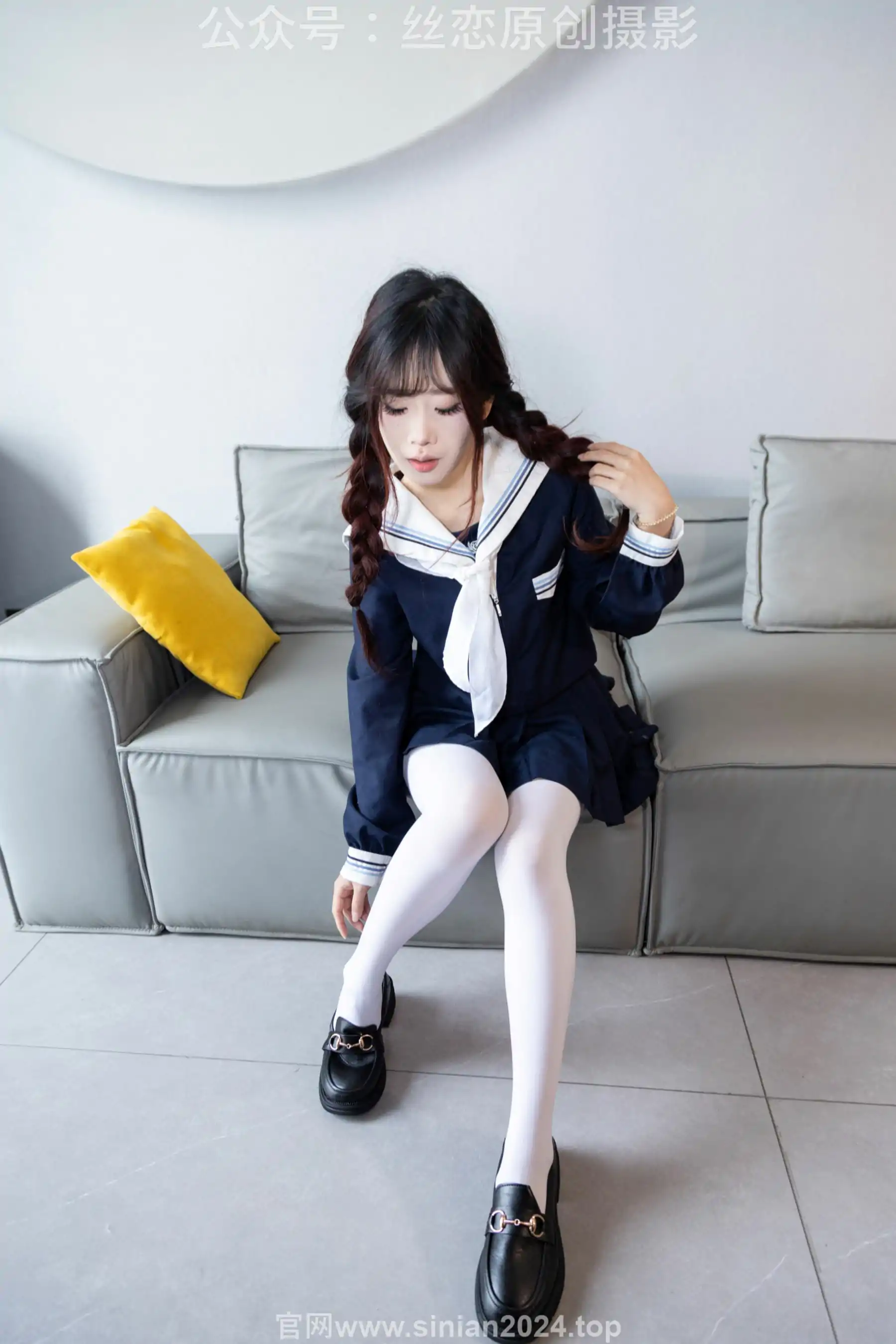 丝恋摄影 No.001 小梦 - 乐福鞋 厚白丝