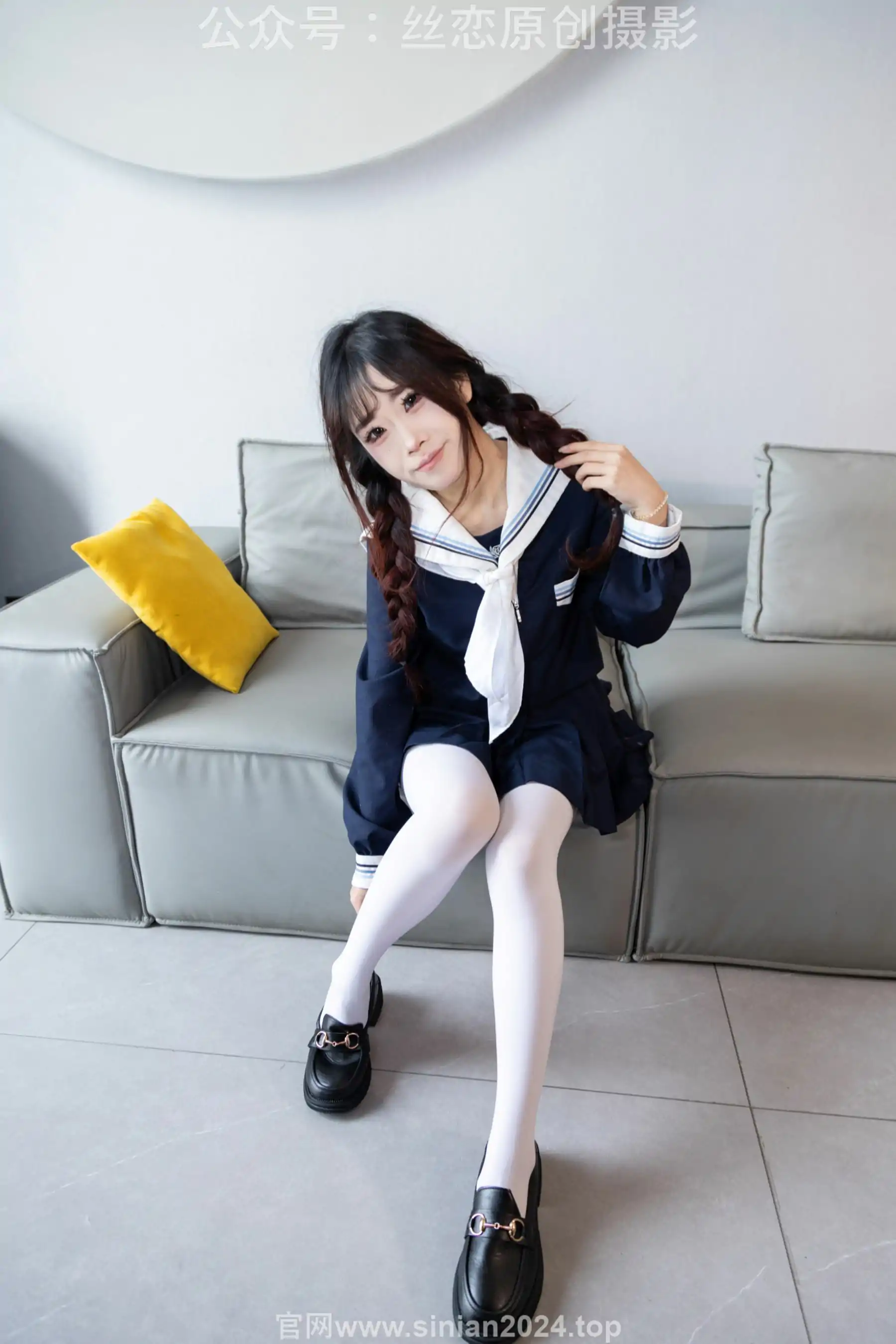 丝恋摄影 No.001 小梦 - 乐福鞋 厚白丝