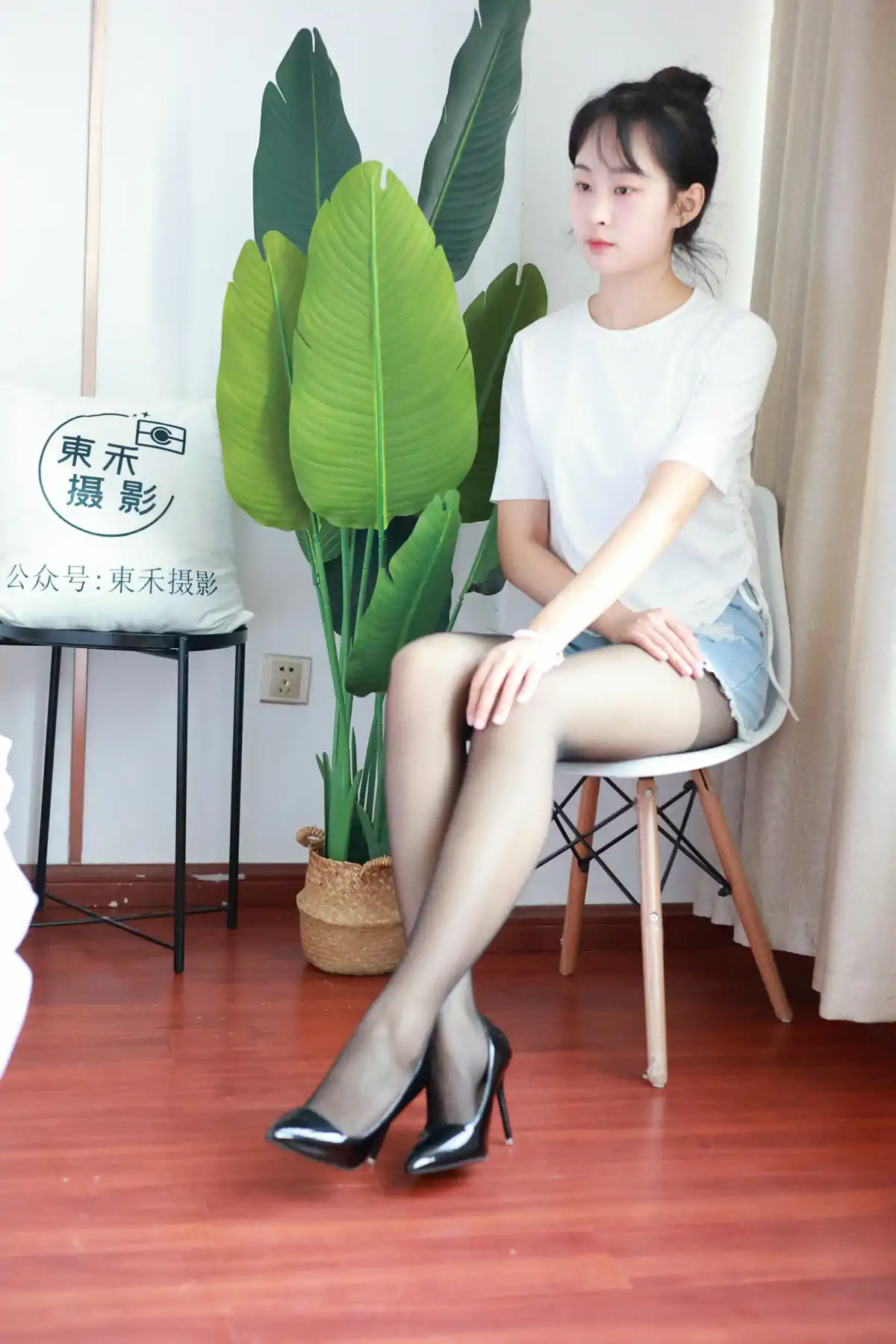 三禾摄影 No.012 牛仔热裤 高跟 长丝