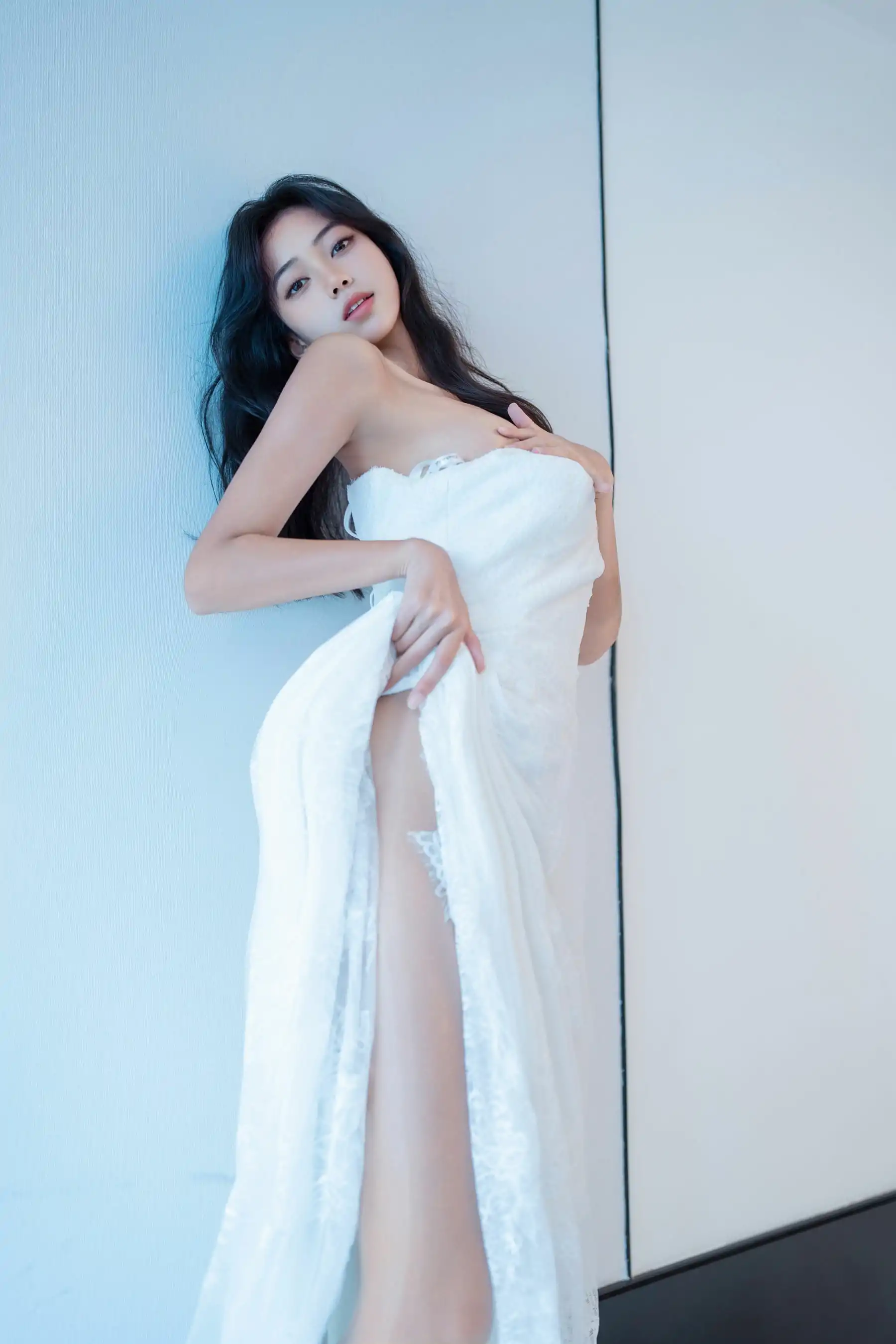 时安安 - 白色蕾丝长裙