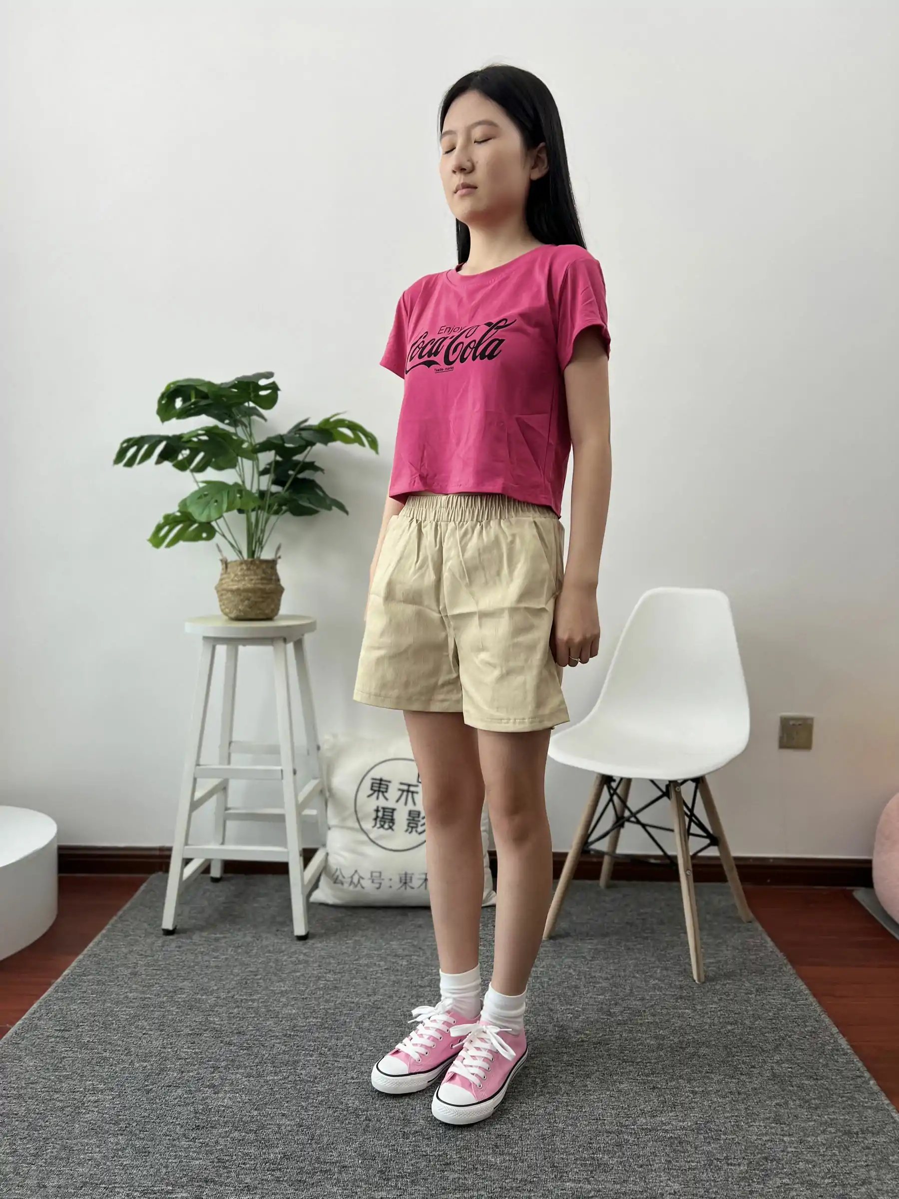 三禾摄影 No.025 休闲短裤 棉袜 帆布鞋