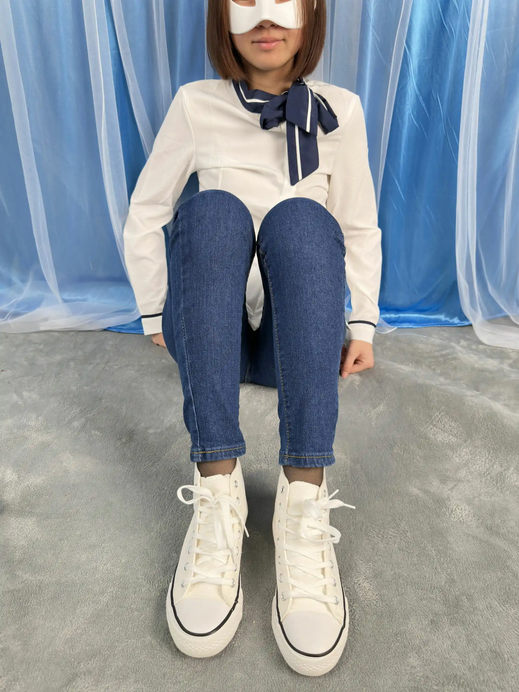 三禾摄影 No.024 牛仔裤里丝 帆布鞋 高跟