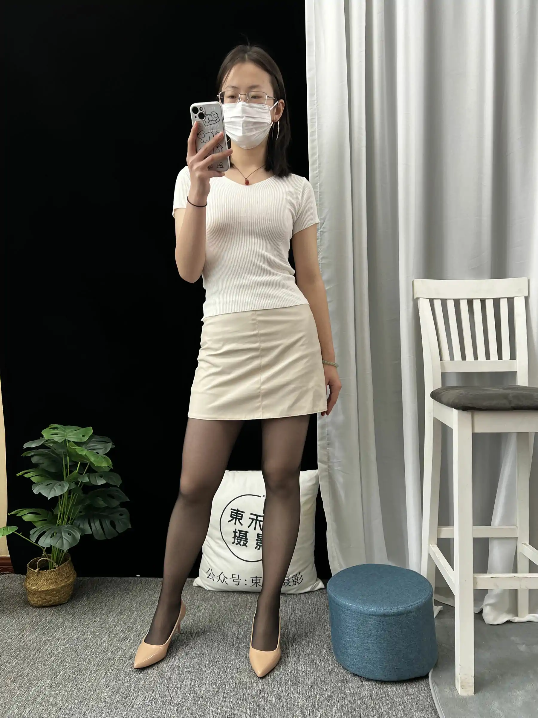 三禾摄影 No.014 皮裙 高跟