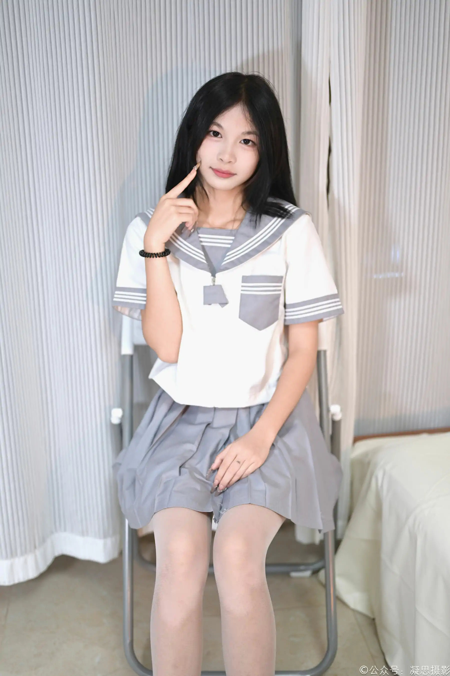 凝思摄影 No.038 沅沅 - jk制服、连裤白丝、小皮鞋