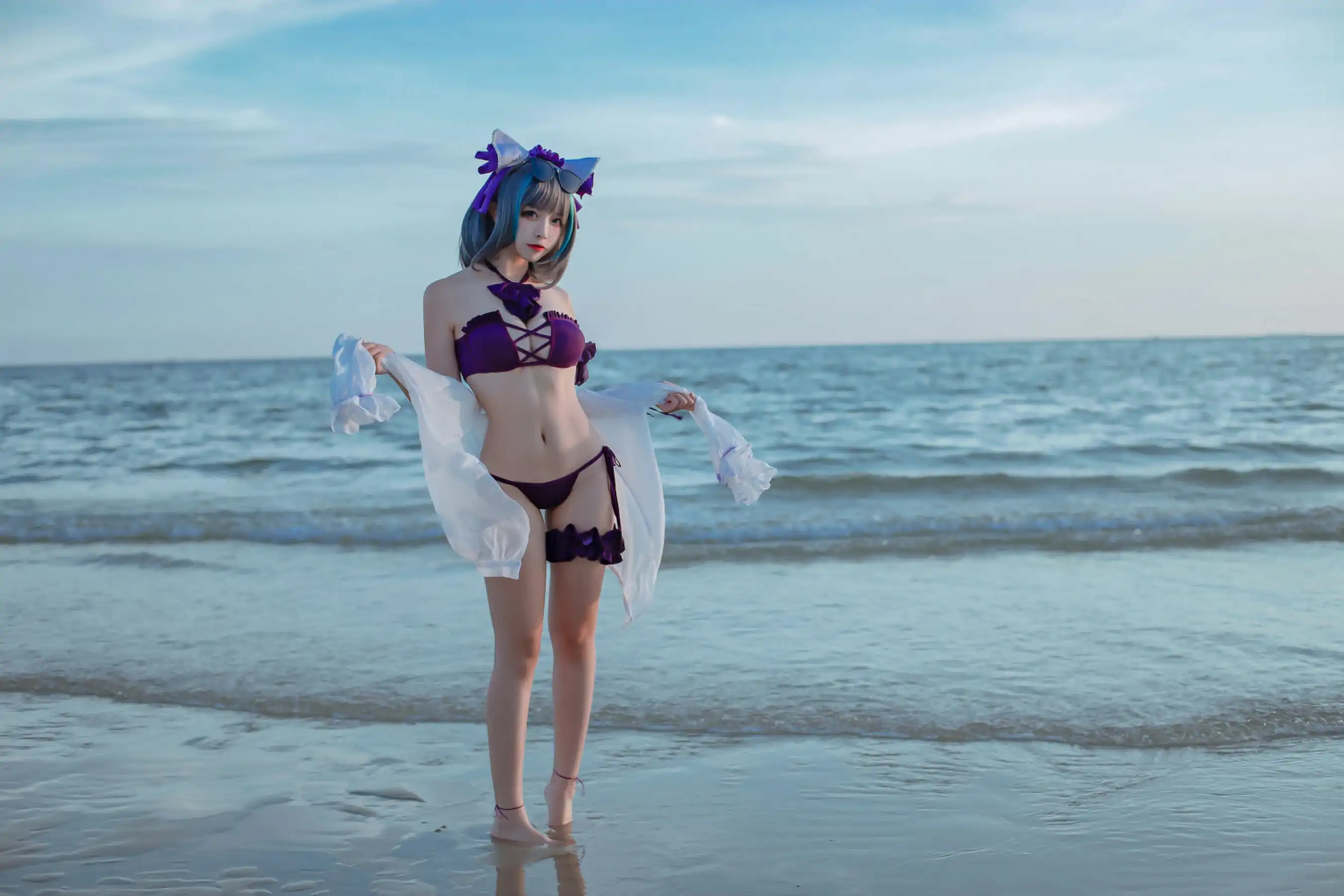人气Coser 二佐Nisa - 碧蓝航线 柴郡泳装