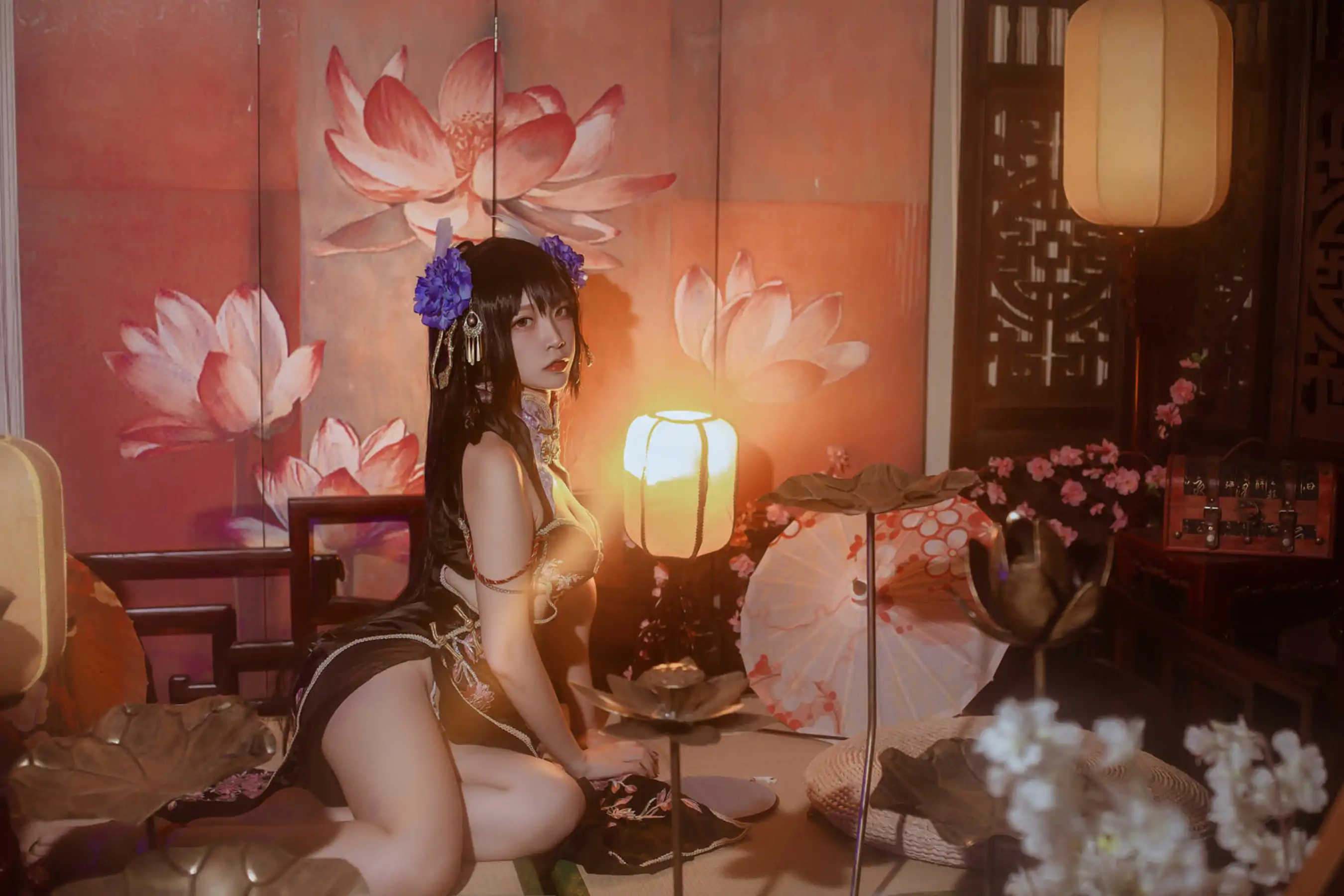 人气Coser 二佐Nisa - 碧蓝航线 比叡鲟旗袍