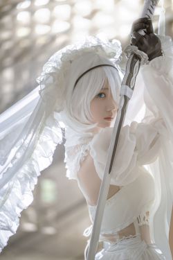 微博福利姬镜酱 2B白色婚纱(13P)-图云谷